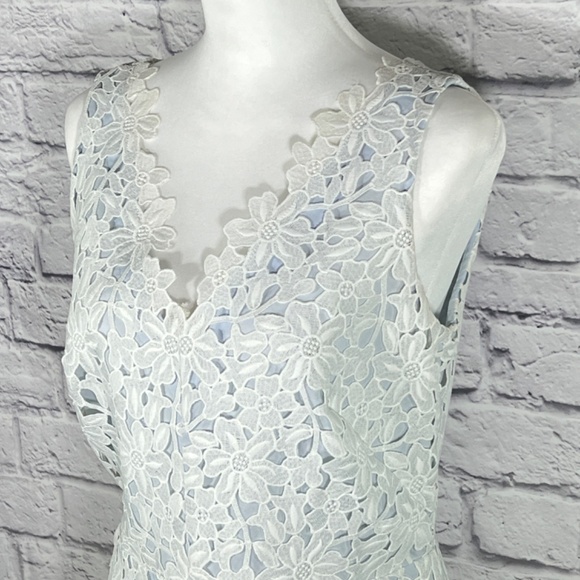 LOFT Sleeveless Floral Lace Midi Tulip Style Dress Spring Summer Ladies Size 8 - Picture 2 of 12